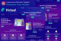 Virtual - Cryptocurency Blockchain & Bitcoin Elementor Template Kit