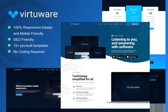 Virtuware - Saas & Digital Company Elementor Kit