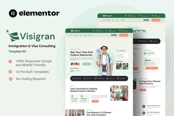 Visigran – Immigration & Visa Consulting Elementor Template Kit