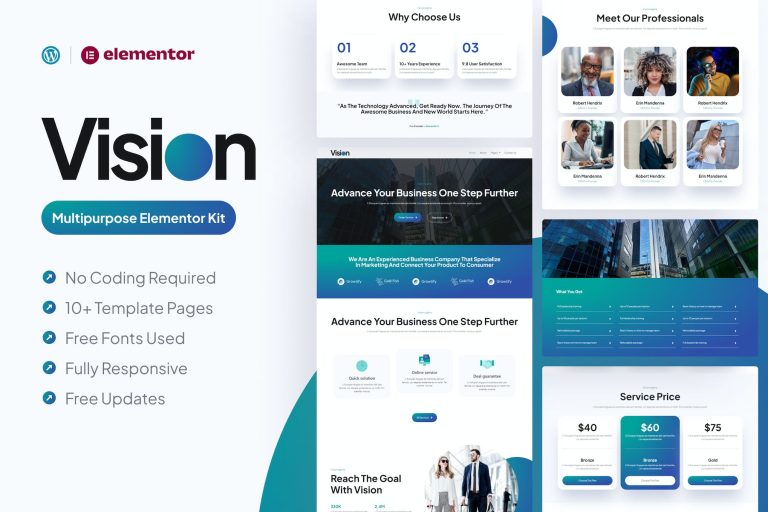 Vision - Multipurpose Elementor Pro Template Kit - GPLVilla