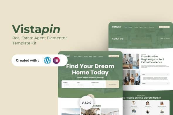 Vistapin - Real Estate Agent Elementor Template Kit