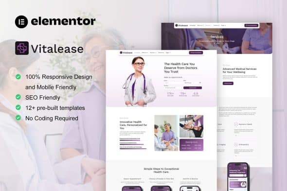 Vitalease - Health Care & Medical Elementor Template Kit