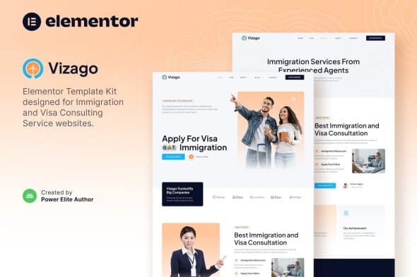 Vizago - Immigration & Visa Consulting Service Elementor Template Kit