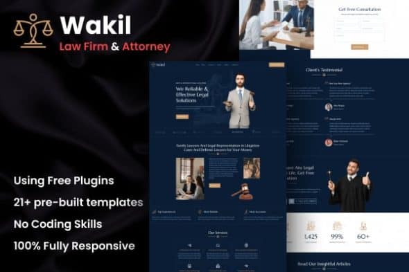 Wakil – Attorney Law Firm & Legal Services Elementor Template Kit