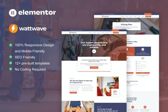 WattWave - Electrical Installation & Maintenance Service Elementor Pro Template Kit