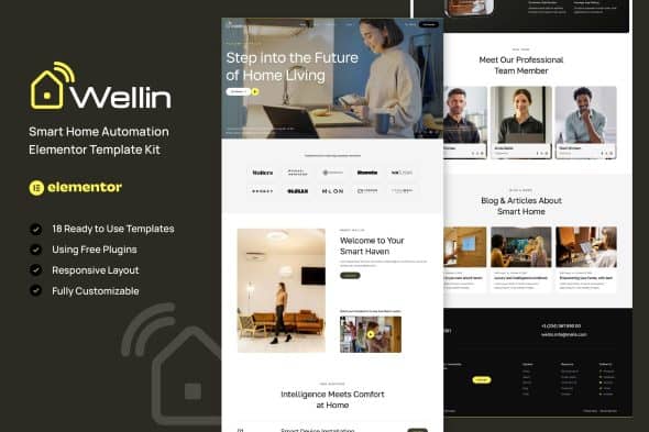 Wellin – Smart Home Automation Elementor Template Kit