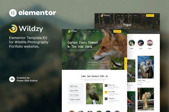 Wildzy - Wildlife Photography Elementor Template Kit