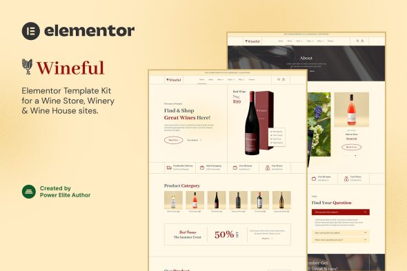 Wineful - Wine Store & Winery Elementor Template Kit