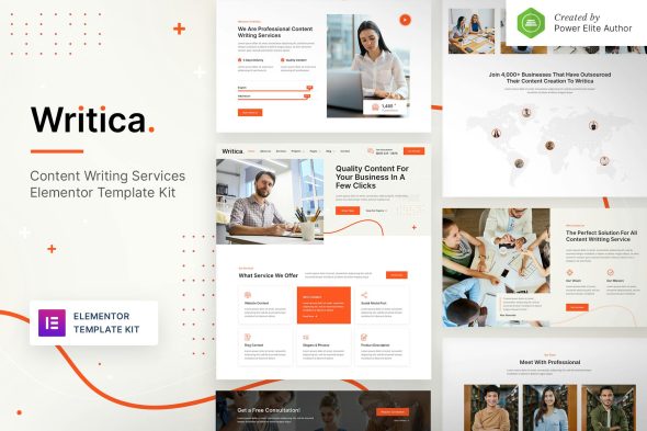 Writica - Content Writing Services Elementor Template Kit