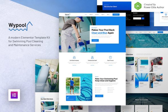 Wypool - Swimming Pool Cleaning & Maintenance Services Elementor Template Kit