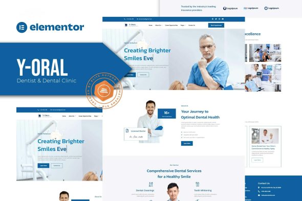 Y-Oral - Dentist & Dental Clinic Elementor Template Kit