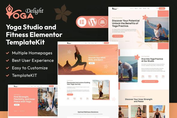 Yoga Delight - Yoga Studio & Fitness Elementor Template Kit