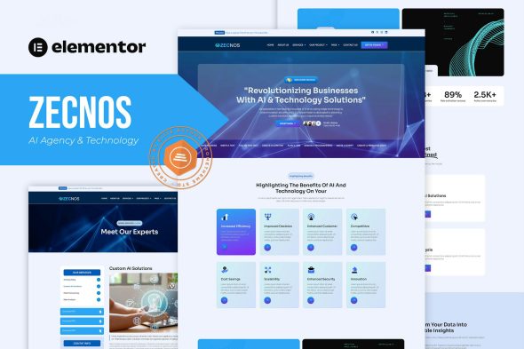 Zecnos - AI Agency & Technology Elementor Template Kit