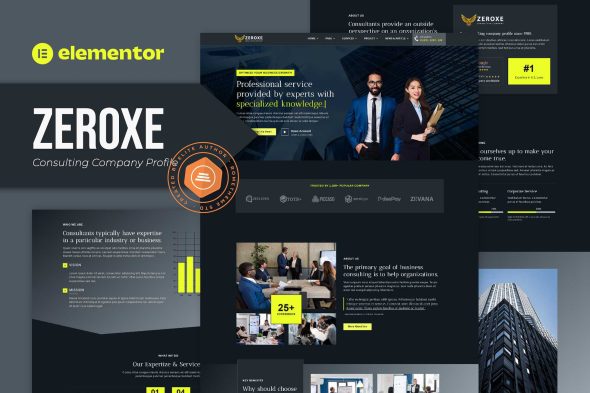 Zeroxe - Consulting Company Profile Elementor Template Kit