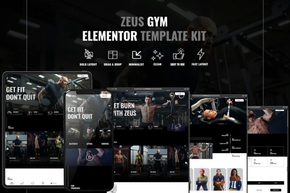 Zeus - Gym & Fitness Elementor Template Kit