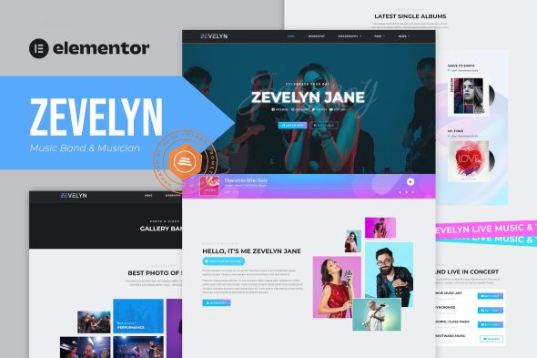 Zevelyn - Music Band & Musician Elementor Tempate Kit