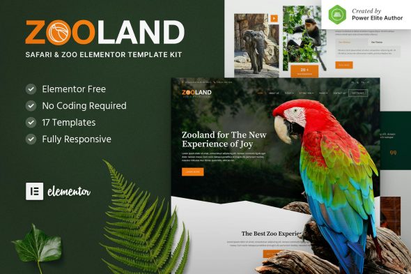 Zooland - Safari & Zoo Elementor Template Kit