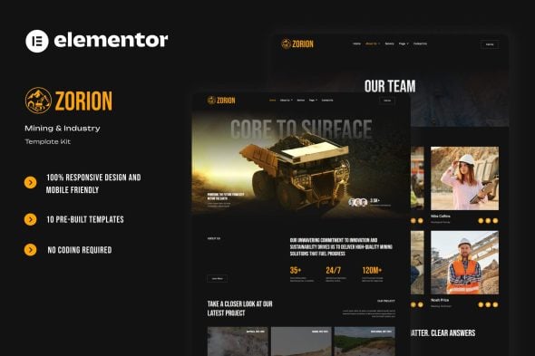 Download Zorion – Mining & Industry Elementor Template Kit