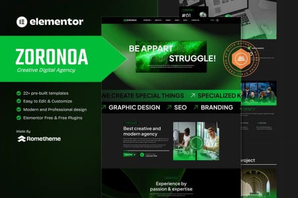 Zoronoa – Creative Digital Agency Elementor Template Kit