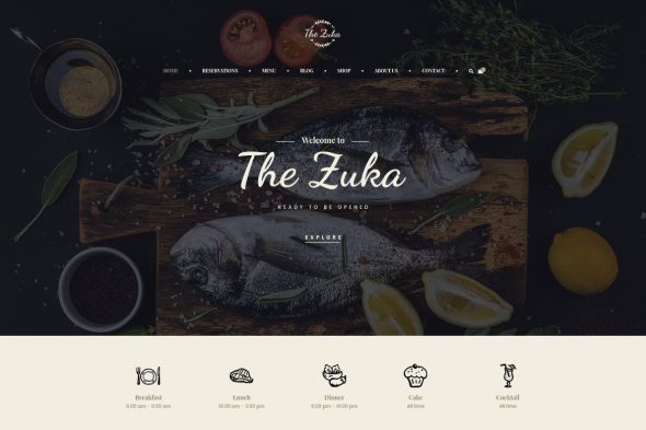 Zukares - Restaurant & Cafe Food Elementor Template Kit